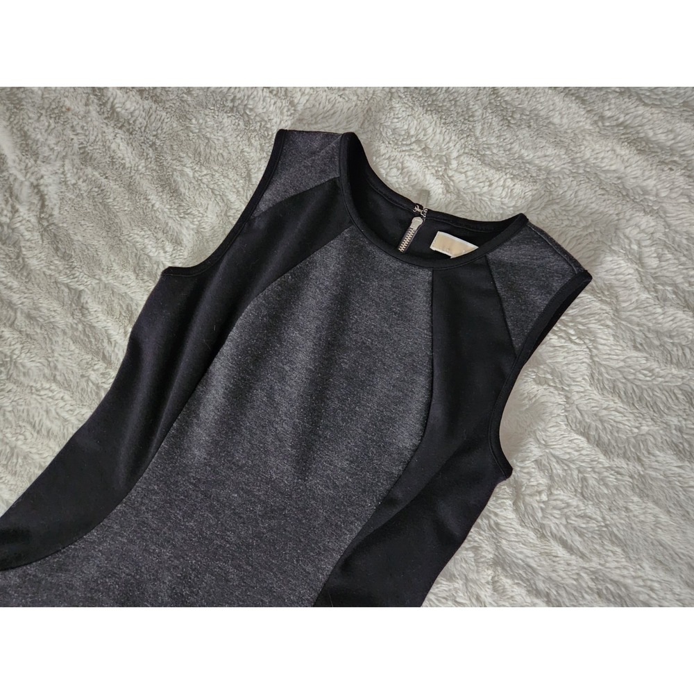 Michael Kors Dress Black/Charcoal Sleeveless Dress Back Zip Womens Size 8